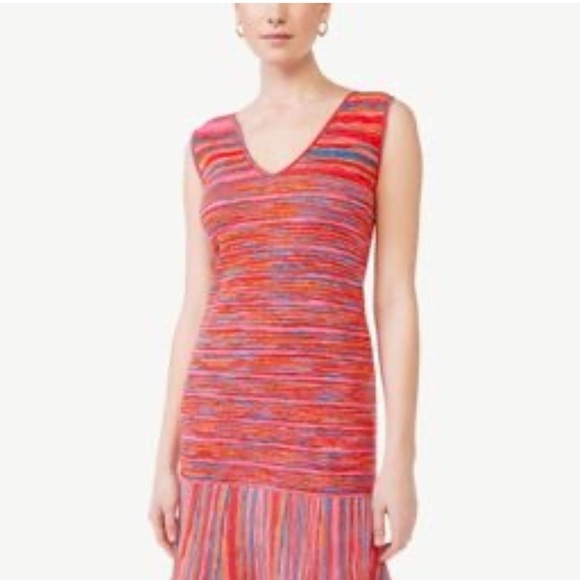 🧡 Scoop Multicolored Striped Above The Knee Dress Size XXL - Picture 1 of 10
